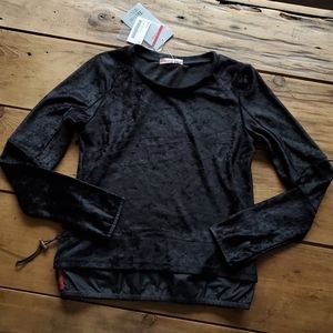 Prada Black Long Sleeve Velvet Tee